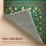 Ultra Soft Area Rug, Non Slip, Stain Resistant, Washable Area Rugs for Living Room, Bedroom, Boho Chic Retro(Green)