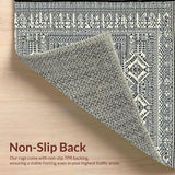 Ultra Soft Area Rug, Non Slip, Stain Resistant, Washable Area Rugs for Living Room, Bedroom, Vibrant Ethnic Diamond Patterns(Gray)