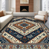 Ultra Soft Area Rug, Non Slip, Stain Resistant, Washable Area Rugs for Living Room, Bedroom, Chic Modern Medallion Pattern(Brown)