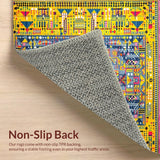 Ultra Soft Area Rug, Non Slip, Stain Resistant, Washable Area Rugs for Living Room, Bedroom, Elegant Area Grippers with Geometric for Vibrant Spaces(Yellow)