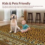 Ultra Soft Area Rug, Non Slip, Stain Resistant, Washable Area Rugs for Living Room, Bedroom, Cute Cartoon Animal Aesthetic(Gold)