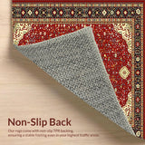 Ultra Soft Area Rug, Non Slip, Stain Resistant, Washable Area Rugs for Living Room, Bedroom, Beige & Brown Area for Beach(Red)