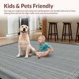 Ultra Soft Area Rug, Non Slip, Stain Resistant, Washable Area Rugs for Living Room, Bedroom, Rustic French Country Trellis Aesthetic(Gray)