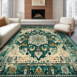 Ultra Soft Area Rug, Non Slip, Stain Resistant, Washable Area Rugs for Living Room, Bedroom, Timeless Elegant Green Palette(Green)