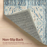 Ultra Soft Area Rug, Non Slip, Stain Resistant, Washable Area Rugs for Living Room, Bedroom, Large Neutral Farmhouse Boho Non Slip Indoor Floor Beige Blue(Beige)