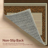 Ultra Soft Area Rug, Non Slip, Stain Resistant, Washable Area Rugs for Living Room, Bedroom, Vibrant Safari Style Elegance(Beige)