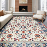 Ultra Soft Area Rug, Non Slip, Stain Resistant, Washable Area Rugs for Living Room, Bedroom, Trendy Cozy Organic Shapes(Beige)