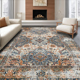 Ultra Soft Area Rug, Non Slip, Stain Resistant, Washable Area Rugs for Living Room, Bedroom, Distressed Print Entry for Inside Non Slip(Gray)
