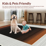 Ultra Soft Area Rug, Non Slip, Stain Resistant, Washable Area Rugs for Living Room, Bedroom, Luxe Cozy Farmhouse Vibe(Brown)
