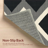 Contemporary Diamond Weave Black & Beige Colorblock Design(Black)