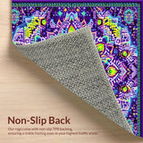 Ultra Soft Area Rug, Non Slip, Stain Resistant, Washable Area Rugs for Living Room, Bedroom, Whimsical Mandala Color Fusion(Purple)