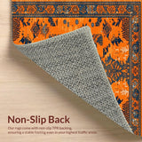Ultra Soft Area Rug, Non Slip, Stain Resistant, Washable Area Rugs for Living Room, Bedroom, Chic Tropical Tiger Patterned Piece(Orange)