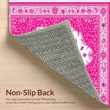 Ultra Soft Area Rug, Non Slip, Stain Resistant, Washable Area Rugs for Living Room, Bedroom, Lively Soft Pink Whirl Patterns(Pink)