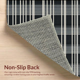 Ultra Soft Area Rug, Non Slip, Stain Resistant, Washable Area Rugs for Living Room, Bedroom, Minimalist Classic Chevron Pattern(Black)