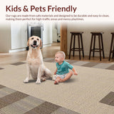 Ultra Soft Area Rug, Non Slip, Stain Resistant, Washable Area Rugs for Living Room, Bedroom, Chic Checkerboard Earthy Aesthetic(Beige)