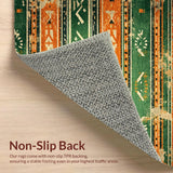 Ultra Soft Area Rug, Non Slip, Stain Resistant, Washable Area Rugs for Living Room, Bedroom, Boho Tribal Distressed Green Orange Living Room Rug(Green)