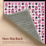 Ultra Soft Area Rug, Non Slip, Stain Resistant, Washable Area Rugs for Living Room, Bedroom, Charming Floral Daisy Arrangement(Pink)