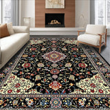 Ultra Soft Area Rug, Non Slip, Stain Resistant, Washable Area Rugs for Living Room, Bedroom, Luxurious Double Plush Aesthetic(Black)