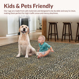 Ultra Soft Area Rug, Non Slip, Stain Resistant, Washable Area Rugs for Living Room, Bedroom, Bold Graphic Leopard Composition(Brown)