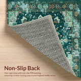 Ultra Soft Area Rug, Non Slip, Stain Resistant, Washable Area Rugs for Living Room, Bedroom, Artistic Vintage Distressed Appeal(Blue)