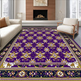 Ultra Soft Area Rug, Non Slip, Stain Resistant, Washable Area Rugs for Living Room, Bedroom, Elegant Floral Area(Purple)