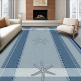 Ultra Soft Area Rug, Non Slip, Stain Resistant, Washable Area Rugs for Living Room, Bedroom, Modern Linear Nautical Design(Blue)