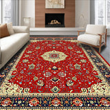 Ultra Soft Area Rug, Non Slip, Stain Resistant, Washable Area Rugs for Living Room, Bedroom, Chic Modern Abstract Design(Red)