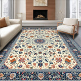 Artistic Floral Motif in Blue(Ivory)