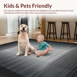 Ultra Soft Area Rug, Non Slip, Stain Resistant, Washable Area Rugs for Living Room, Bedroom, Contemporary Black and White Aesthetic(Black)