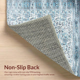 Ultra Soft Area Rug, Non Slip, Stain Resistant, Washable Area Rugs for Living Room, Bedroom, Elegant Contemporary Floral Aesthetic(Blue)