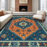 Ultra Soft Area Rug, Non Slip, Stain Resistant, Washable Area Rugs for Living Room, Bedroom, Vintage Boho Sky Home Office Non-Shedding Carpet(Blue)