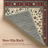 Ultra Soft Area Rug, Non Slip, Stain Resistant, Washable Area Rugs for Living Room, Bedroom, Luxurious Classic Ornate Patterns(Ivory)