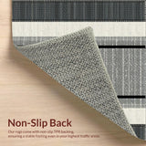 Ultra Soft Area Rug, Non Slip, Stain Resistant, Washable Area Rugs for Living Room, Bedroom, Chic Monochrome Diamond Motif(Gray)
