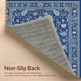 Ultra Soft Area Rug, Non Slip, Stain Resistant, Washable Area Rugs for Living Room, Bedroom, Dainty Ribbon Motif Washable Carpet With Stain Resistant Surface Design(Blue)