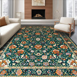 Ultra Soft Area Rug, Non Slip, Stain Resistant, Washable Area Rugs for Living Room, Bedroom, Chic Contemporary Leaf Motif(Green)
