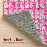 Ultra Soft Area Rug, Non Slip, Stain Resistant, Washable Area Rugs for Living Room, Bedroom, Preppy Pink Bow Pattern Decorator Area Rug(Pink)
