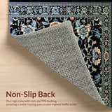 Ultra Soft Area Rug, Non Slip, Stain Resistant, Washable Area Rugs for Living Room, Bedroom, Sophisticated Modern Trellis Design(Black)