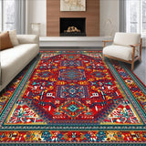 Ultra Soft Area Rug, Non Slip, Stain Resistant, Washable Area Rugs for Living Room, Bedroom, Lively Medley of Diverse Hues(Red)
