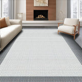 Ultra Soft Area Rug, Non Slip, Stain Resistant, Washable Area Rugs for Living Room, Bedroom, Modern Elegance Black Squares(Gray)