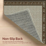 Ultra Soft Area Rug, Non Slip, Stain Resistant, Washable Area Rugs for Living Room, Bedroom, Chic Beige Leopard Print with Subtle Spotting(White)