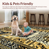 Ultra Soft Area Rug, Non Slip, Stain Resistant, Washable Area Rugs for Living Room, Bedroom, Modern Chic Safari Aesthetic(Gold)