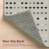 Ultra Soft Area Rug, Non Slip, Stain Resistant, Washable Area Rugs for Living Room, Bedroom, Contemporary Charcoal and Beige Design(Beige)
