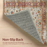 Ultra Soft Area Rug, Non Slip, Stain Resistant, Washable Area Rugs for Living Room, Bedroom, Elegant Earthy Floral Aesthetic(Gray)