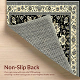 Ultra Soft Area Rug, Non Slip, Stain Resistant, Washable Area Rugs for Living Room, Bedroom, Artistic Black and Cream Fusion(Black)