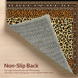 Ultra Soft Area Rug, Non Slip, Stain Resistant, Washable Area Rugs for Living Room, Bedroom, Chic Animal Print Fusion Style(Beige)