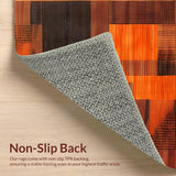Ultra Soft Area Rug, Non Slip, Stain Resistant, Washable Area Rugs for Living Room, Bedroom, Dynamic Modern Optical Design(Orange)