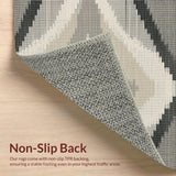 Ultra Soft Area Rug, Non Slip, Stain Resistant, Washable Area Rugs for Living Room, Bedroom, Stylish Abstract Tilework Composition(Gray)