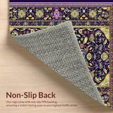 Ultra Soft Area Rug, Non Slip, Stain Resistant, Washable Area Rugs for Living Room, Bedroom, Opulent Peacock Pattern Rug(Purple)