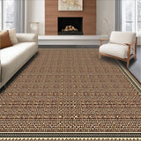 Ultra Soft Area Rug, Non Slip, Stain Resistant, Washable Area Rugs for Living Room, Bedroom, Timeless Tiled Neutral Palette(Brown)