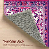 Ultra Soft Area Rug, Non Slip, Stain Resistant, Washable Area Rugs for Living Room, Bedroom, Vibrant Aztec Geometric Aesthetic(Purple)